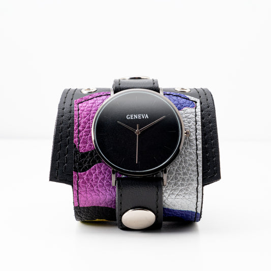 Kožna Narukvica sa Satom 2.0 Basic Army Multicolor