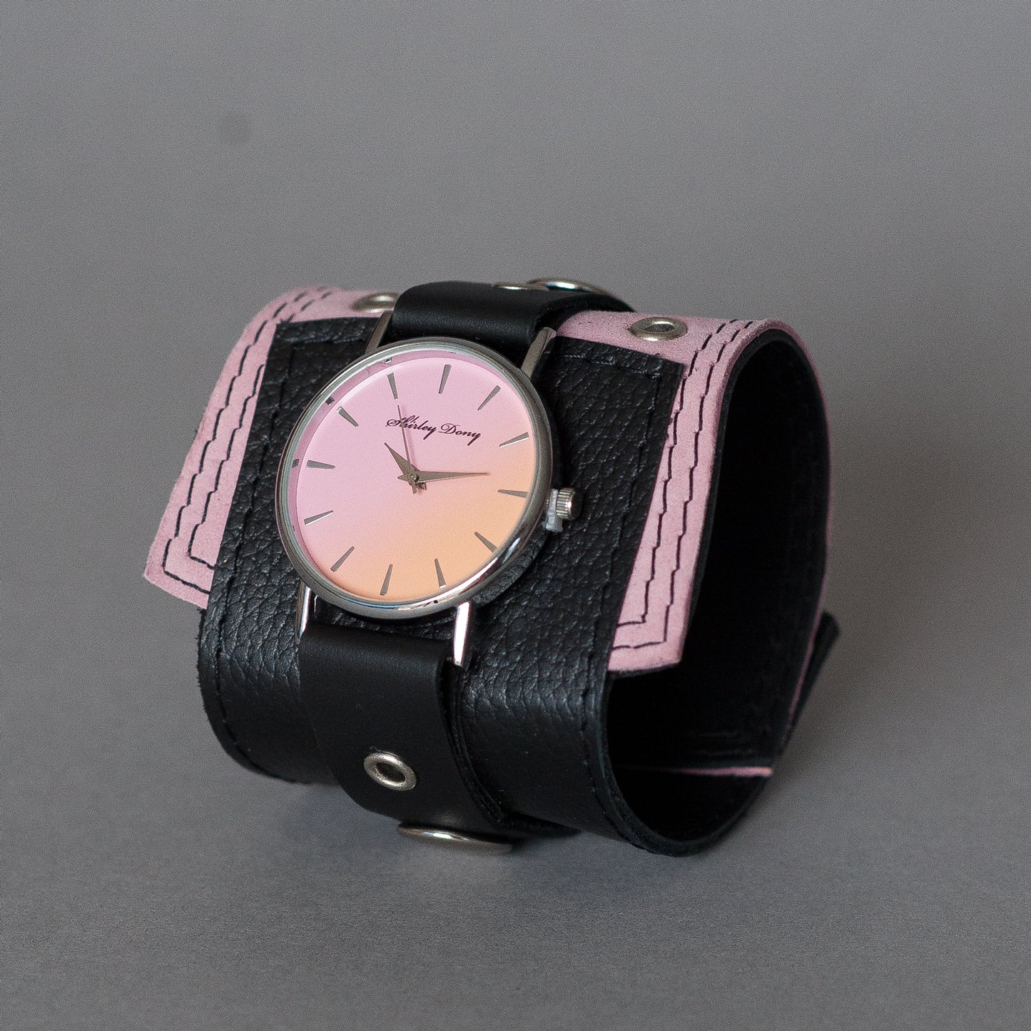 Kožna narukvica sa satom 2.0 LIMITED Pink sunset