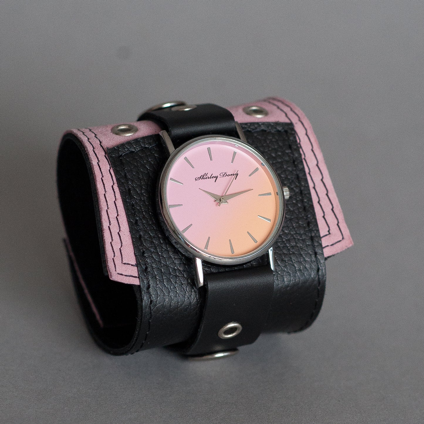 Kožna narukvica sa satom 2.0 LIMITED Pink sunset
