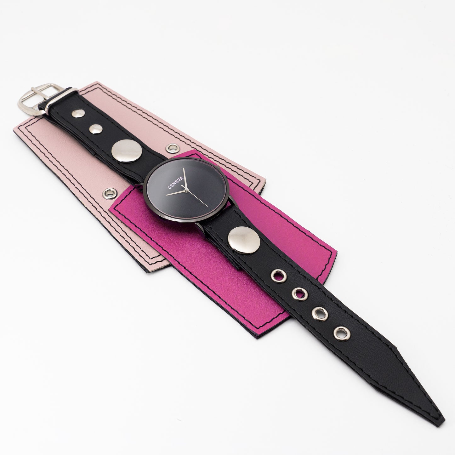 Kožna Narukvica sa Satom 2.0 Multicolor Rose