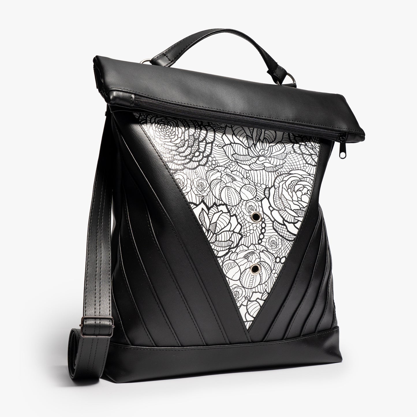 3WAY+ Ruksak Triangle White Floral